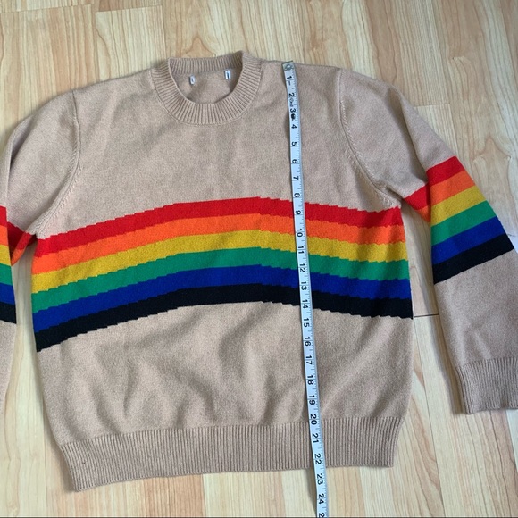 Young Fabulous & Broke S/M Small Medium Sweater Rainbow Crew Neck Pullover - Picture 4 of 7